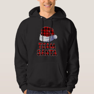 Team Santa Plaid Kerst Mannen Kleding Familie Mat Hoodie