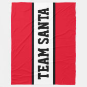 TEAM SANTA sportieve tekst helder rood witte strep Fleece Deken (Voorkant)