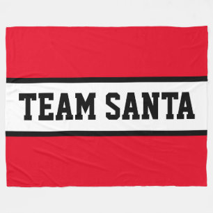 TEAM SANTA sportieve tekst helder rood witte strep Fleece Deken