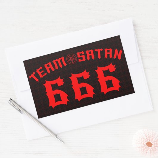 Team Satan Rechthoekige Sticker (Envelop)