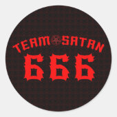 Team Satan Ronde Sticker (Voorkant)