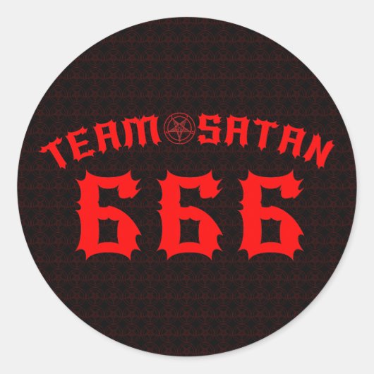 Team Satan Ronde Sticker (Voorkant)