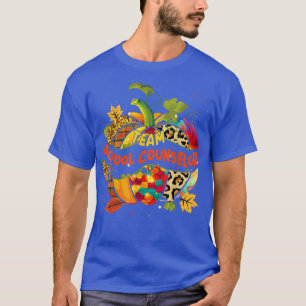Team School Counselor Autumn Colorful Pumpkin Plai T-shirt