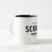 Team Scout Lifetime Lid Persoonlijke naam Tweekleurige Koffiemok (Voorkant links)