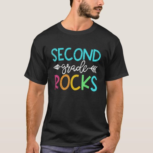 Team Second Grade Hallo 2e Grade Rocks Backto S T-shirt (Voorkant)