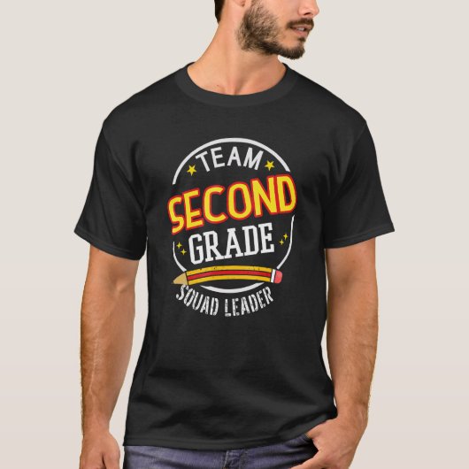 Team Second Grade  Squad Leader  Back to School T-shirt (Voorkant)
