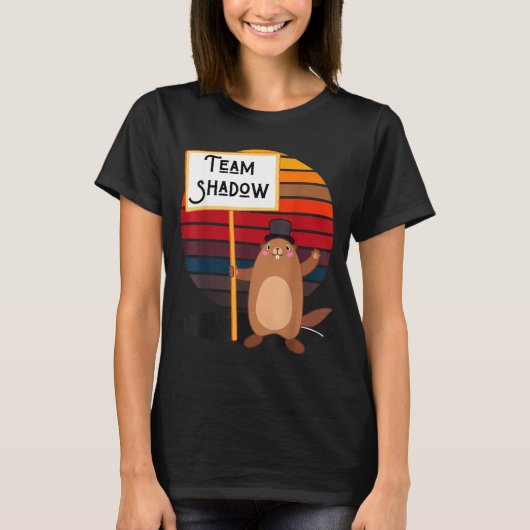 Team Shadow Grappige Winter Groundhog Day Mannen V T-shirt (Voorkant)