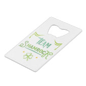 Team Shamrock Creditkaart Flessenopener (Achterkant Gekanteld)