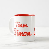 Team Simon Tweekleurige Koffiemok (Voorkant links)