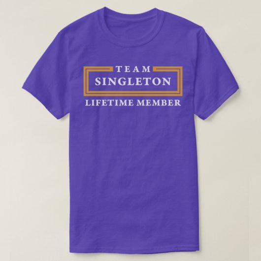 Team Singleton Lifetime Lid Naam T-shirt (Design voorkant)