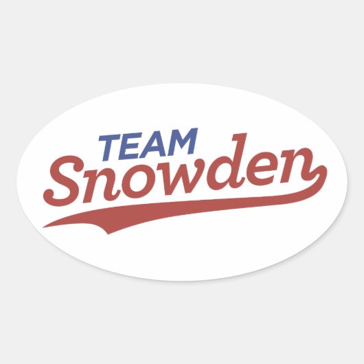 Team Snowden Script Ovale Sticker (Voorkant)