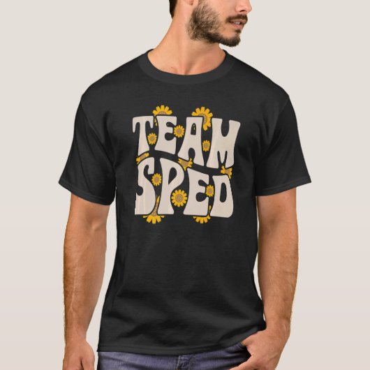 Team SPED Teacher Special Education Sunflower Retr T-shirt (Voorkant)