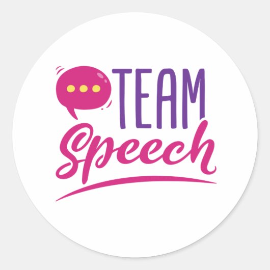 Team Speech SLP Taal Patholoog Pathologie Ronde Sticker (Voorkant)