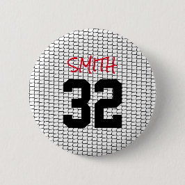 Team Spirit Aangepaste naam Netto Rood Zwart wit Ronde Button 5,7 Cm