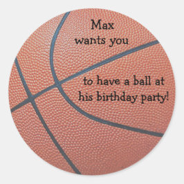 Team spirit_basketbal textuur_Heb een bal b-dag Ronde Sticker