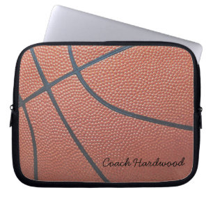 Team Spirit_Basketball Texture_Autografie Stijl Laptop Sleeve