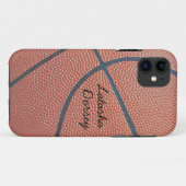 Team Spirit_Basketball textuur_Autografen-Stijl Case-Mate iPhone Case (Achterkant (horizontaal))
