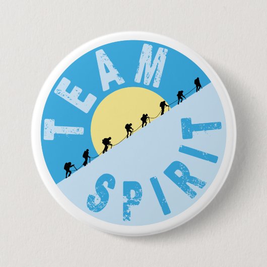 Team Spirit - bergbeklimming Ronde Button 7,6 Cm (Voorkant)