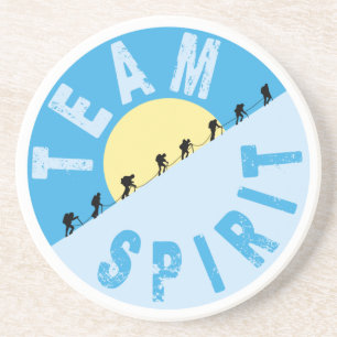 Team Spirit - bergbeklimming Zandsteen Onderzetter