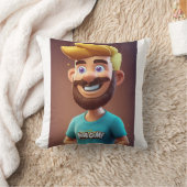 Team Spirit: Cartoon Mascot Man Kussen (Deken)