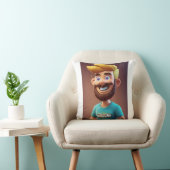 Team Spirit: Cartoon Mascot Man Kussen (Stoel)