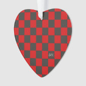 Team Spirit Checkerboard INITIALEN School Heart Fu Ornament (voorkant)