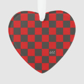 Team Spirit Checkerboard INITIALEN School Heart Fu Ornament (voorkant)