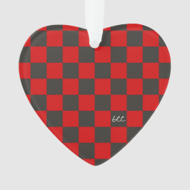 Team Spirit Checkerboard INITIALEN School Heart Fu Ornament