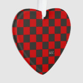 Team Spirit Checkerboard INITIALEN School Heart Fu Ornament (voorkant)