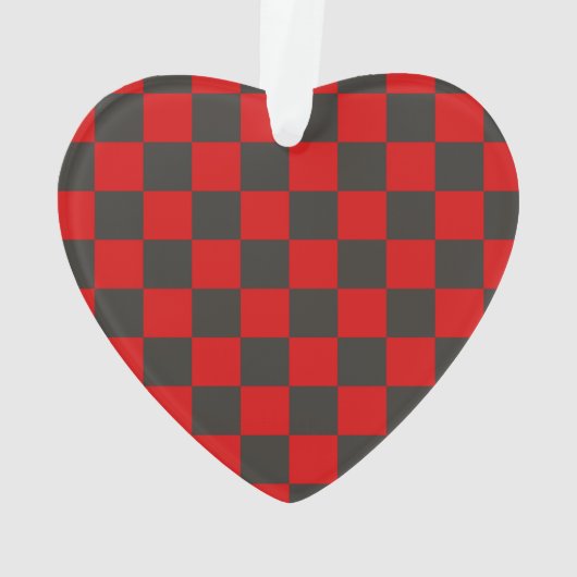 Team Spirit Checkerboard INITIALEN School Heart Fu Ornament (achterkant)