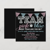 Team Spirit Gender Reveal Baby shower Invitation Kaart (Voorkant / Achterkant)