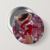 Team Spirit Photo Button Pin - Donkere tekst (Voorkant /achterkant)