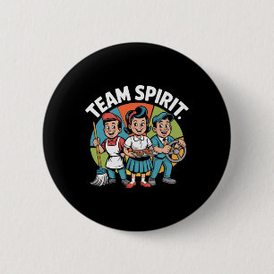 Team Spirit Terug naar school Retro positieve werk Ronde Button 5,7 Cm