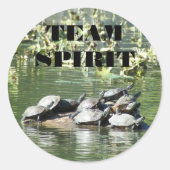 Team Spirit Turtle Photo Motivatie Ronde Sticker (Voorkant)