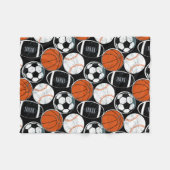 Team sport ballen fleece deken (Voorkant (Horizontaal))