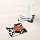 Team sport ballen kartonnen onderzetters (Insitu)