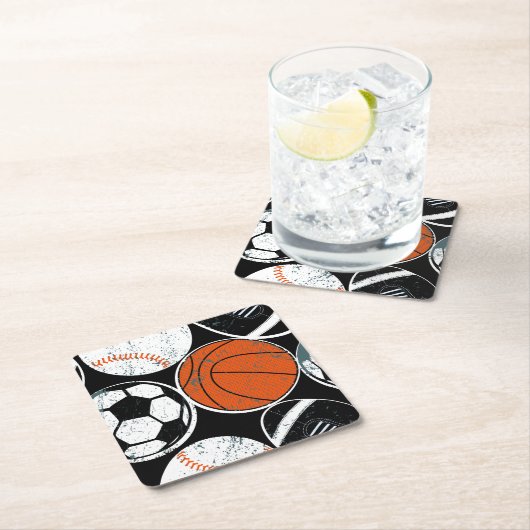 Team sport ballen kartonnen onderzetters (Insitu)