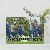 Team Sport Foto Afstuderen Party Uitnodiging (Staand voorkant)