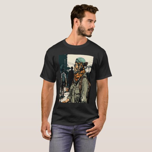 Team Sport Retro Airsoft Player T-shirt (Voorkant volledig)