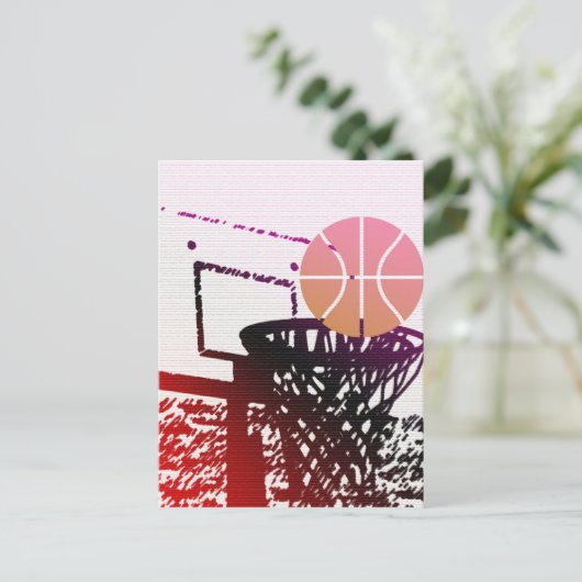 Team Sports Ball Basketbal Net Coach Game Briefkaart (Staand voorkant)