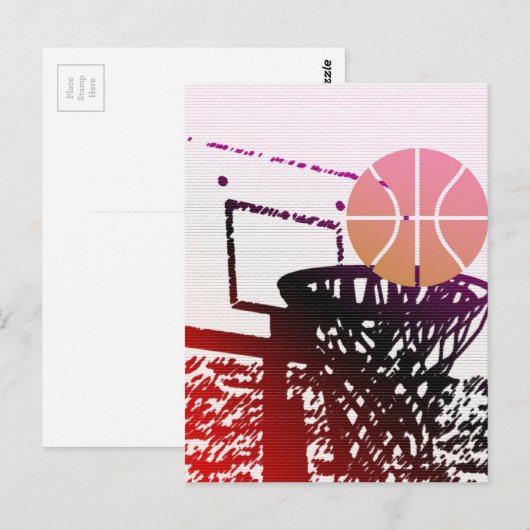 Team Sports Ball Basketbal Net Coach Game Briefkaart (Voorkant / Achterkant)