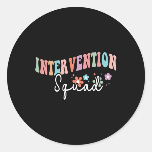 Team Squad Interventie Leraar Terug naar School Th Ronde Sticker (Voorkant)