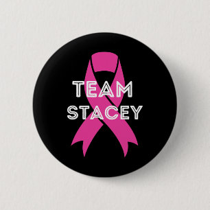 Team Stacey gepersonaliseerde borstkanker bewustzi Ronde Button 5,7 Cm