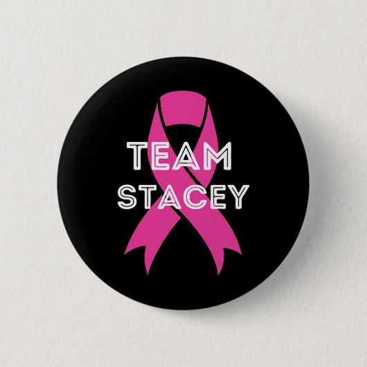 Team Stacey gepersonaliseerde borstkanker bewustzi Ronde Button 5,7 Cm (Voorkant)