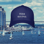 Team, Stad, Halifax, Geborduurd Honkbal Pet<br><div class="desc">Team en Stad Geborduurd Honkbal Pet ontworpen met TEAM en een Stadsnaam van uw keuze. De tekst staat hier: TEAM HALIFAX. Dit Baseball Pet is afgebeeld in blauw met wit borduurwerk. Om te personaliseren, hoeft u alleen maar de stadsnaam of een ander woord in onze eenvoudige sjabloon in te voegen,...</div>