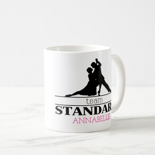 Team Standaard Gepersonaliseerde Ballroom Dans Koffiemok (Voorkant rechts)