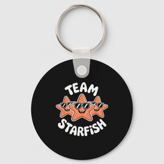 Team Starfish Cool Sungles Ocean Cartoon Crew Funn Sleutelhanger (Voorkant)
