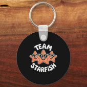 Team Starfish Cool Sungles Ocean Cartoon Crew Funn Sleutelhanger (Voorkant)