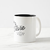 Team Stevie Lifetime Lid Persoonlijke naam Tweekleurige Koffiemok (Voorkant rechts)