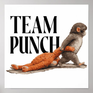 Team Stomp Baby Japanse Aap Poster